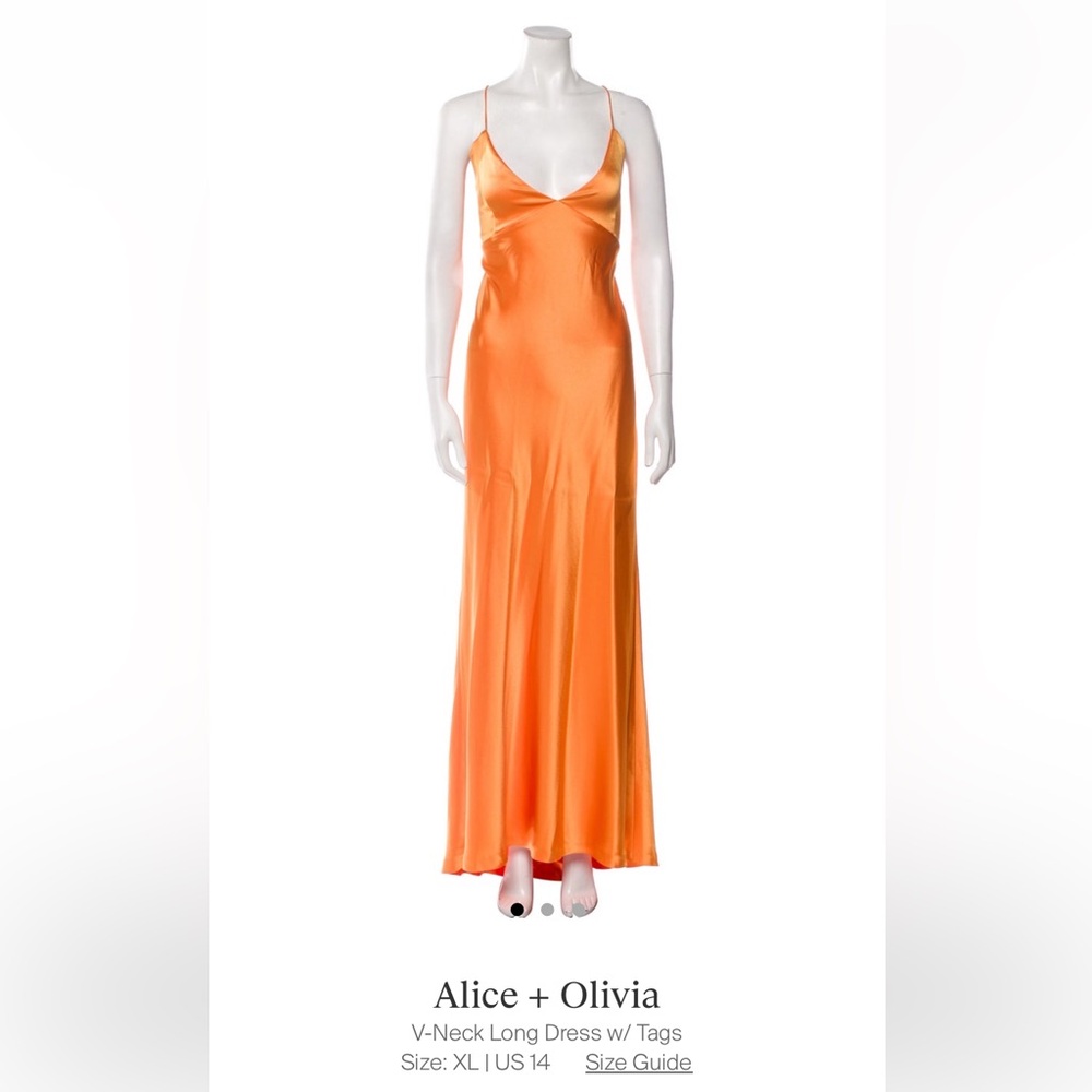 Alice + Olivia long orange dress